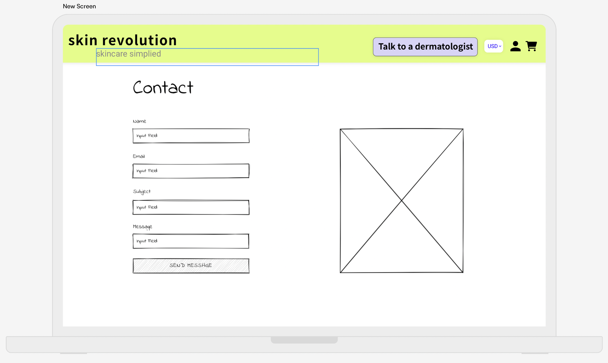 Contact Page Wireframe