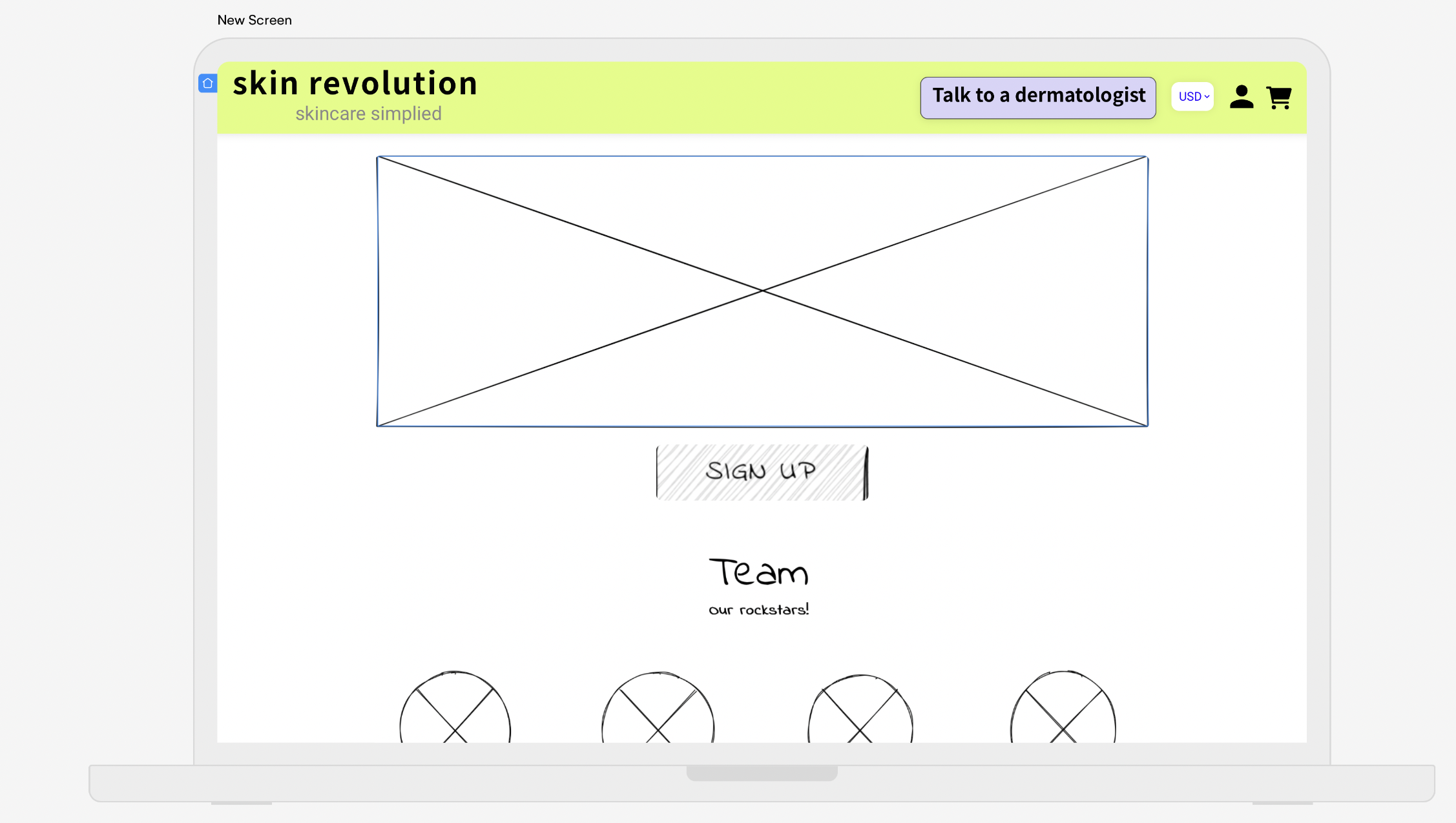 Homepage Wireframe